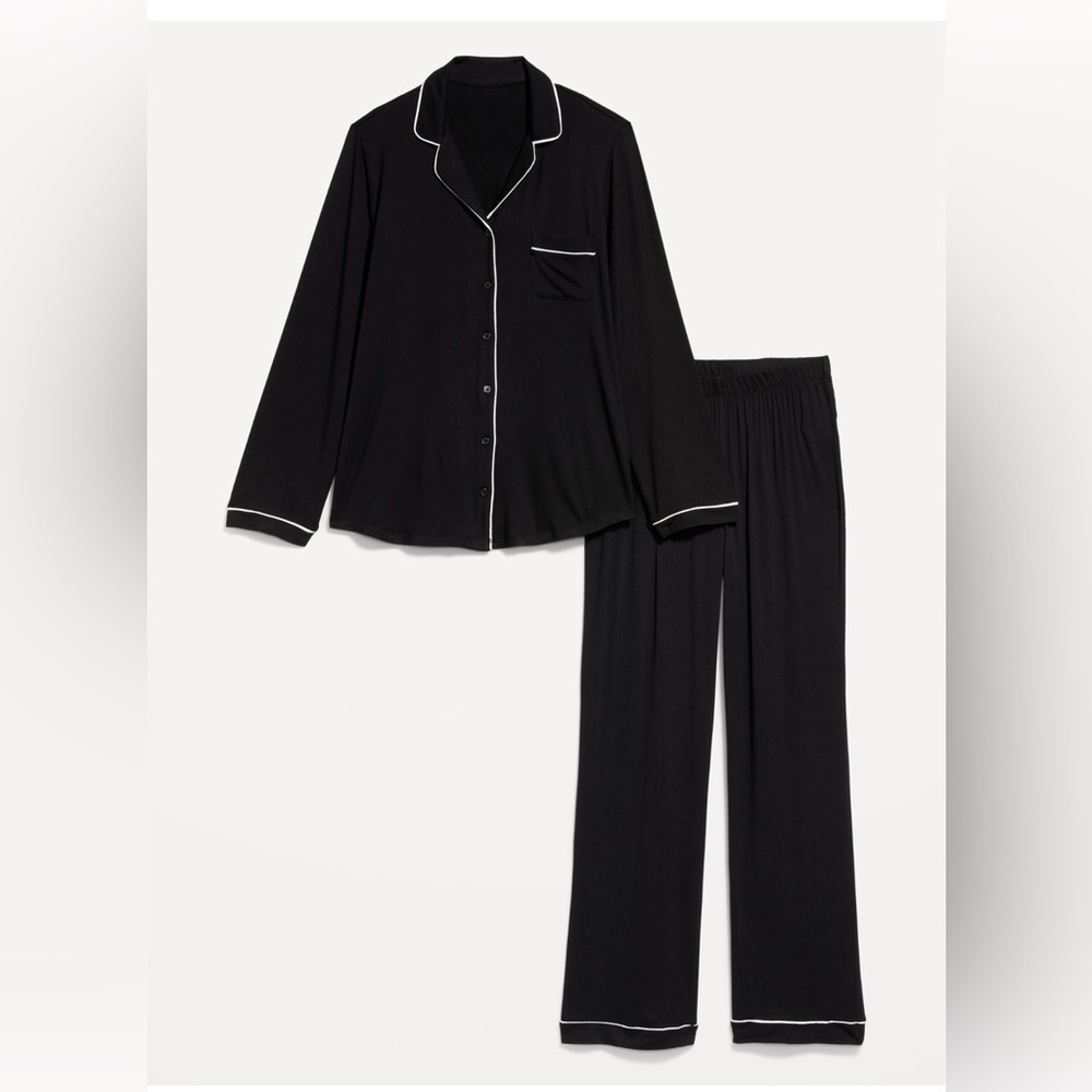 Old Navy Knit Jersey Black Women's Pajama Set Size Medium NWT